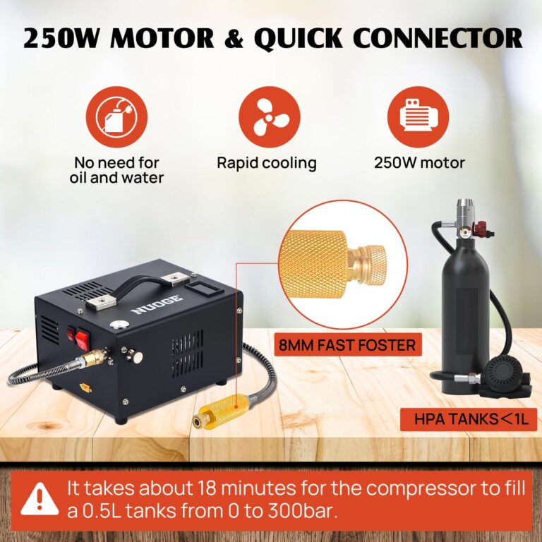 NUOGE Pcp Air Compressor 4500Psi 30Mpa Powered by Car 12V Dc or Home 110V Ac W/Converter Paintball/Scuba Tank Compressor Pump - Image 6