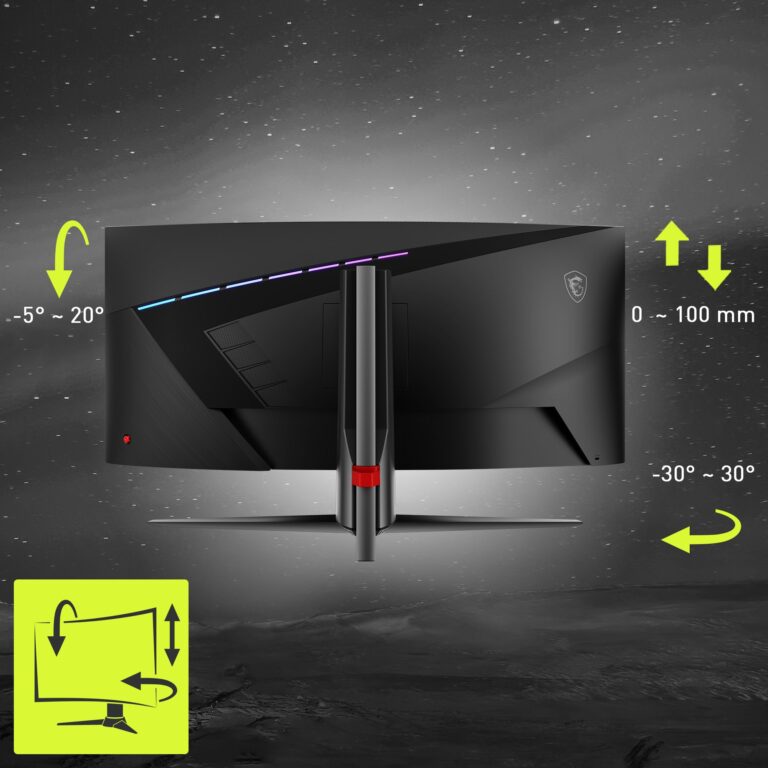 MSI MAG345CQR, 34-inch UWQHD 3440 x 1440 Computer Monitor, 180Hz, HDMI, 1ms, Black - Image 3