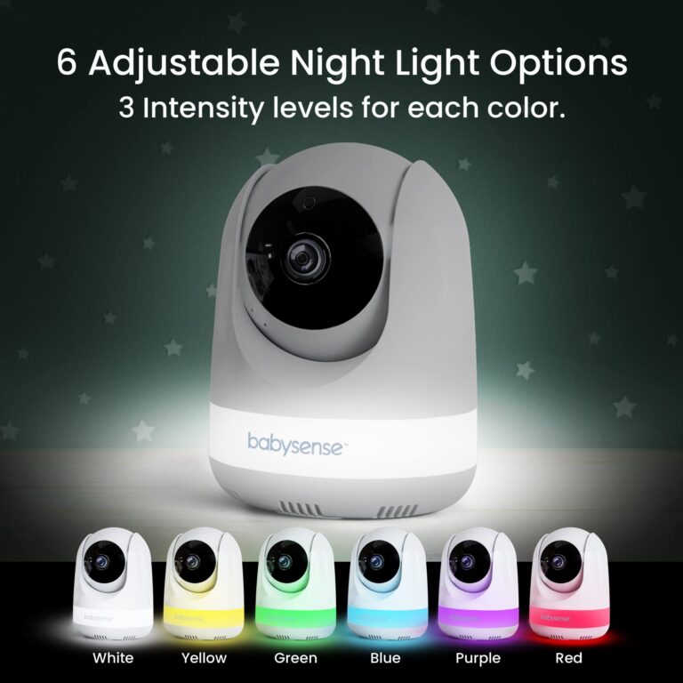 Babysense 5.5” 1080p Full HD Split-Screen Baby Monitor, Video Baby Monitor with 2 Cameras and Audio, 6-Color RGB Night Light, 1000ft Range, Two-Way Audio, 4X Zoom, 5000mAh Battery - Image 9