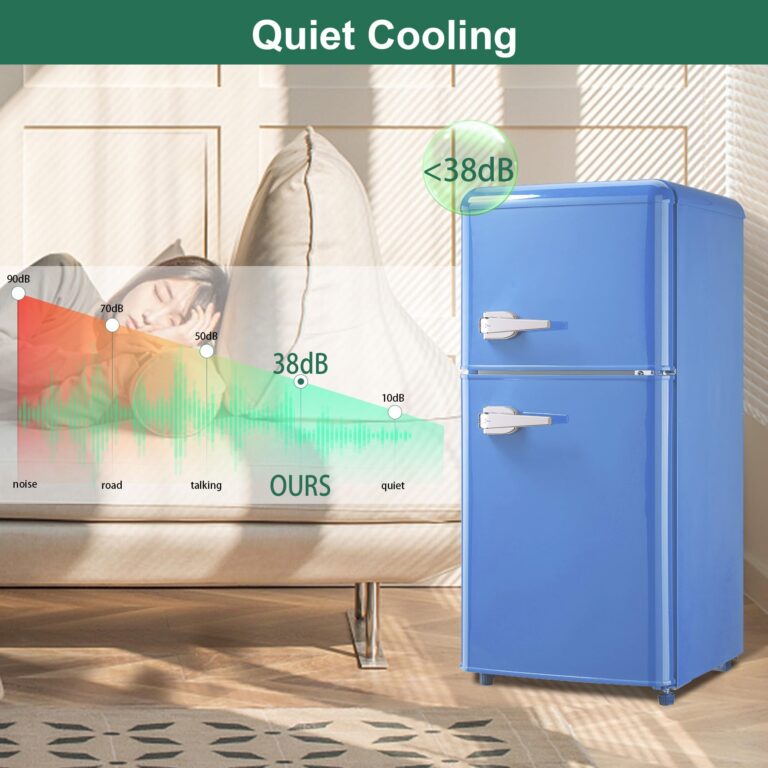 Gshop FLS-80G-BLUE Dorm Mini Refrigerator 3.5 Cu. Ft, Adjustable Thermostat Small Retro Fridge with Separate Freezer for Apartment, Office, Home, Blue - Image 5