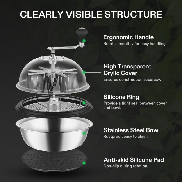 VIVOSUN 16 inch Bud Leaf Bowl Trimmer- Clear Visibility Dome, Sharp Stainless Steel Blades for Spin Cut & Solid Metal Gear Box, Hand Pruner Included (Upgraded Version) - Image 7