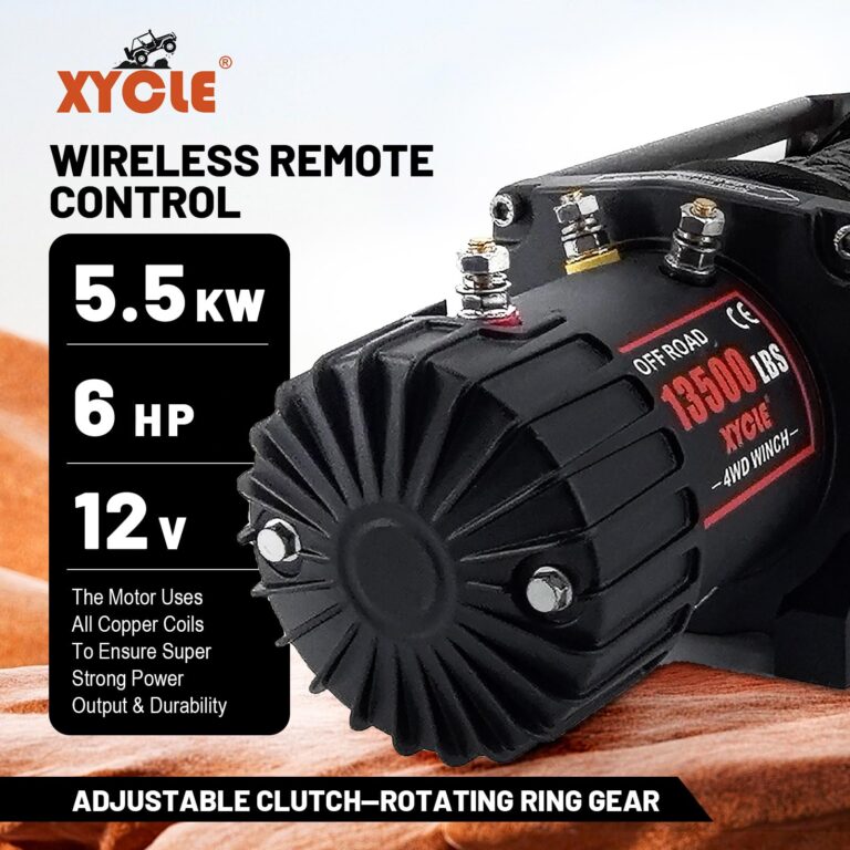 Winch 13500 lbs 12V Waterproof Electric Winch Synthetic Rope Electric Winch Towing Winch Boat Trailer Winch SUV 4-Wheel Drive Off-Road Vehicle with Remote Control 3/8 Synthetic Rope (Dark-Gray) - Image 2
