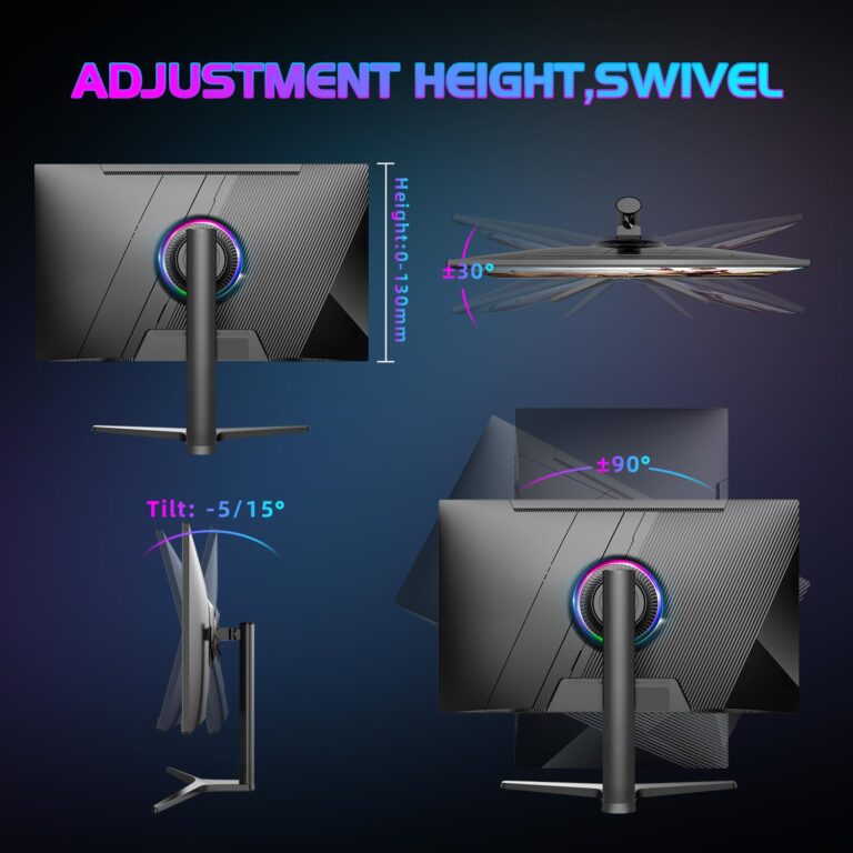 CUNPU 32 Inch Gaming Monitor QHD (2560 x 1440) 2K IPS Panel, 165Hz, 1ms GTG, sRGB 100%,Freesync, HDR10, VESA Mountable,Displayport, HDMI, Height/Tilt/Swivel/Pivot Adjustment, PC Monitor for Gamers - Image 2