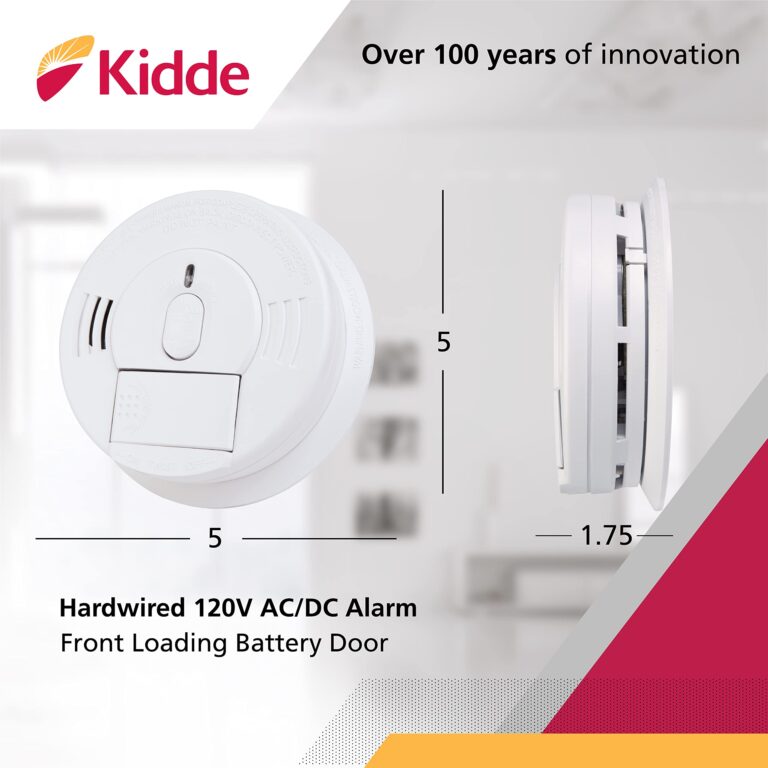 Kidde Smoke Detector, Hardwired Smoke Alarm with Battery Backup, Front-Load Battery Door, Test-Silence Button, Pack of 4, White - Image 8