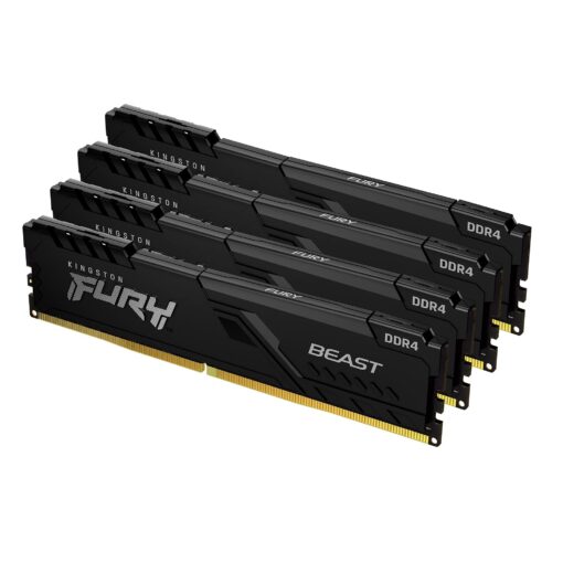 Kingston FURY Beast 64GB (4x16GB) 3200MHz DDR4 CL16 Desktop Memory Kit of 4 KF432C16BBK4/64,Black