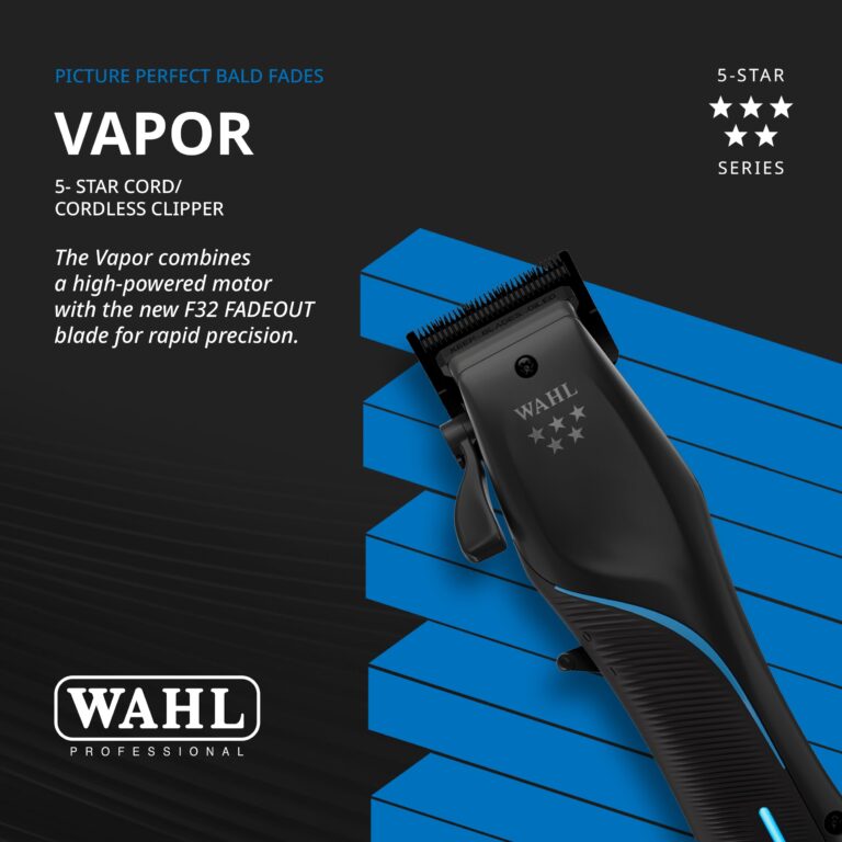 Wahl Professional 5 Star Vapor Clipper Corded and Cordless Operation F32 Adjustable Balding Blade Adaptable Speed - Image 7