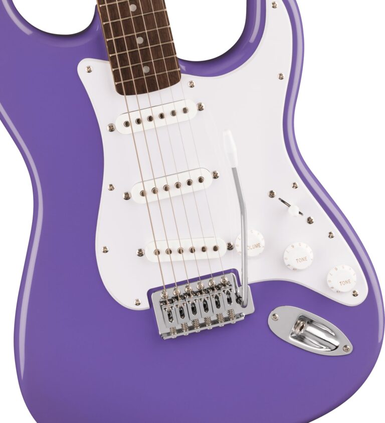 Fender Squire Sonic Stratocaster Electric Guitar, Ultraviolet, Laurel Fingerboard, White Pickguard - Image 6