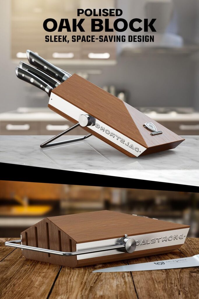 Dalstrong Knife Block Set - 5 Piece - Gladiator Series - with Modular, Multi-Level Block - German High Carbon Steel - Premium ABS Black Handles - NSF Certified - Image 8