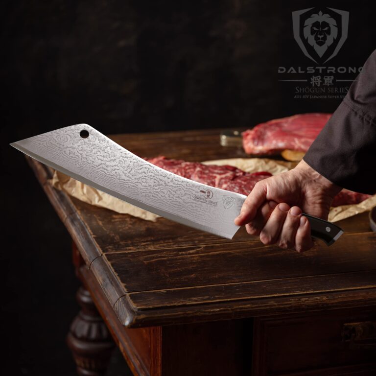 Dalstrong Hybrid Cleaver & Chef Knife - 12 inch Extra-Long Blade - Shogun Series ELITE - The 'Crixus' - Japanese AUS-10V Super Steel Kitchen Knife - Black Handle - Razor Sharp Knife - w/Sheath - Image 2