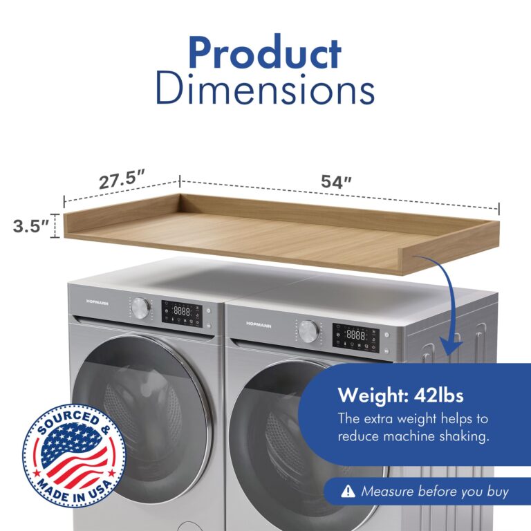 OfficeSimpli Washer Dryer Countertop, Made in USA, Non-Slip Pads, Easy Clean, Laundry Room Essentials and Decor, Washer Dryer Wood Top for Organization (Rustic Oak, Standard (27.5" x 54")) - Image 5