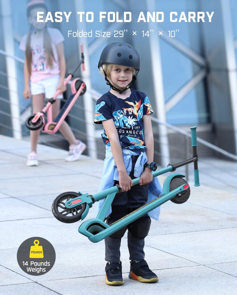 FanttikRide C9 Electric Scooter for Kids 8-12, Adjustable Handlebar Height for Riders 3.9-5.2 ft, 132 lbs, Up to 40 mins Continuous Time, 5 Miles Range, 2 Safe Max Speed 6/10 MPH, Blue - Image 3