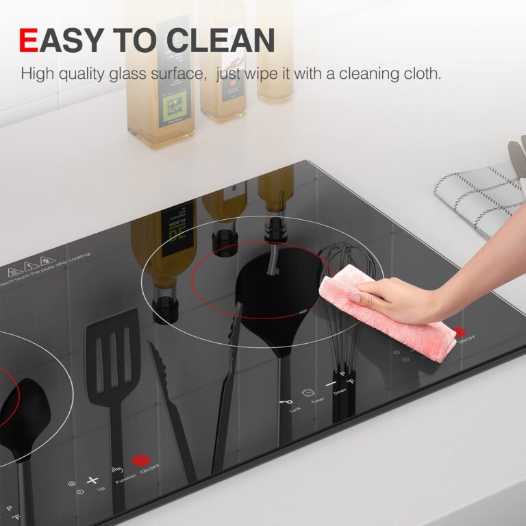 Electric Cooktop 24 Inch,Electric Stove 2 Burners 110V Built-in and Countertop Plug in 2400w,LED Touch Screen,9 Heating 9 Temperature,Overheat Protection,Kids Lock & Timer,Suitable for all Pans - Image 5