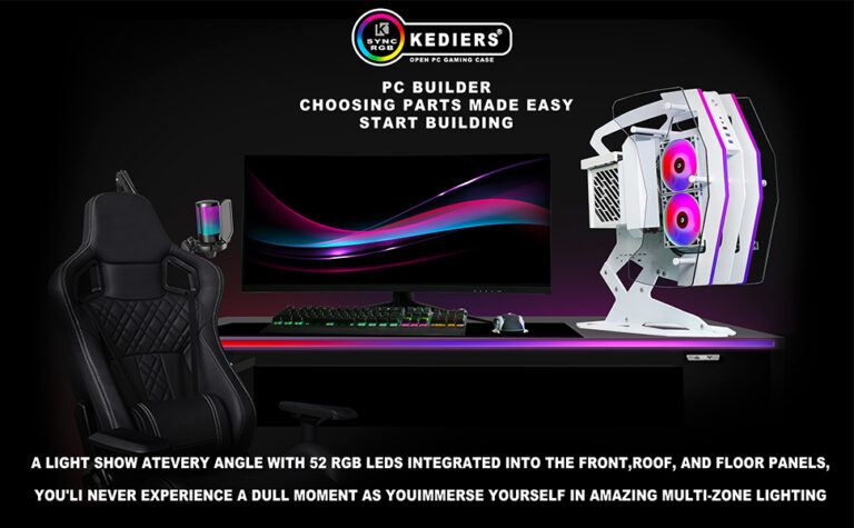 KEDIERS Innovative PC Case - ATX Tower Tempered Glass Gaming Computer Case with 2 ARGB Light Boards - Image 5