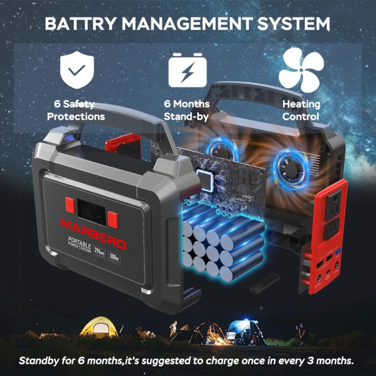 MARBERO Solar Generator 296Wh Portable Power Station with Solar Panel 60W Included Solar Power Bank with AC Outlets 300W Pure Sine Wave with Foldable Solar Panel Set for Camping Home Outdoor Emergency - Image 4