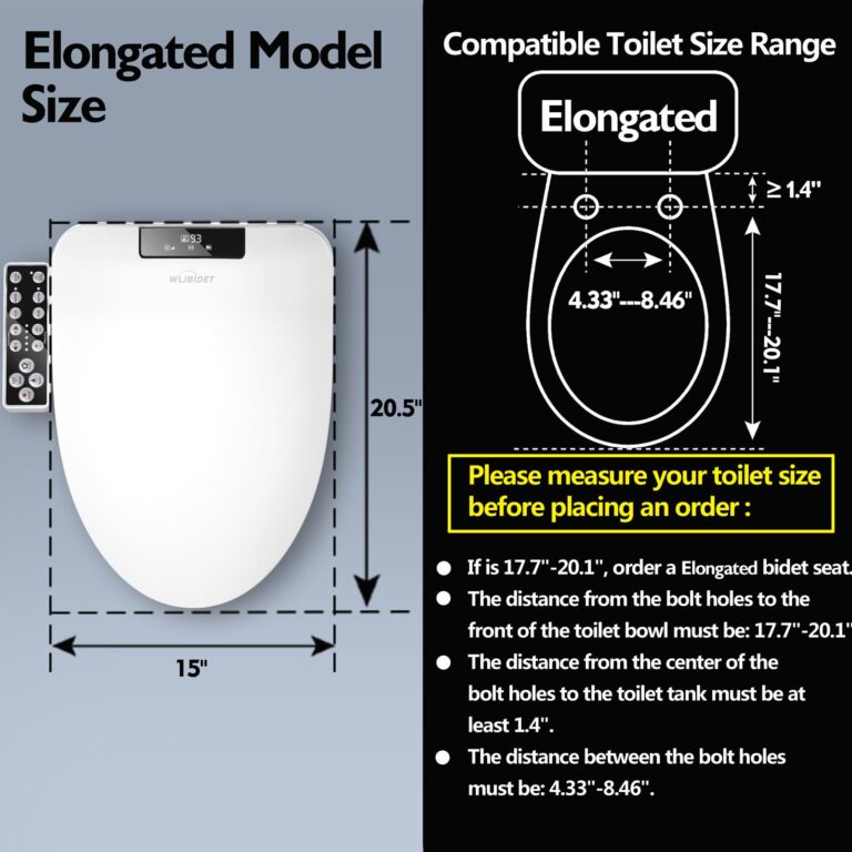 WLJBIDET Elongated Bidet Toilet Seat,Electronic Heated Smart Toilet Seat with Unlimited Heated Water and Warm Air Dryer,Adjustable Temperature,Self-Cleaning Stainless Steel Nozzle,Side Panel Control - Image 2