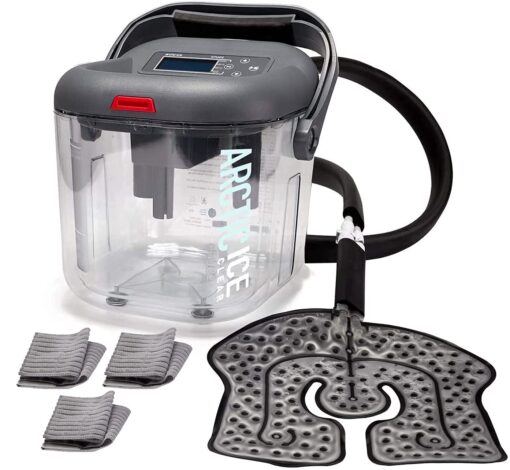 Circulating Cold Water Therapy Ice Machine Gen 2 by Arctic Ice Clear – for Knee, Elbow, Shoulder, Back Pain, Swelling, Sprains, Injuries (Arctic Ice Clear) (with Universal Pad)