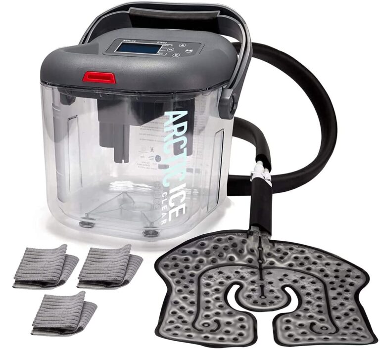 Circulating Cold Water Therapy Ice Machine Gen 2 by Arctic Ice Clear – for Knee, Elbow, Shoulder, Back Pain, Swelling, Sprains, Injuries (Arctic Ice Clear) (with Universal Pad)