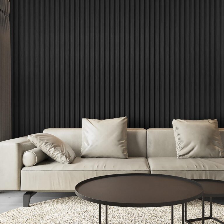 Art3d 8-Pack 96 x 6in. WPC Acoustic Slat Wall Panel for Modern Interior Decor, TV Background, Living Room, Matte Black - Image 8