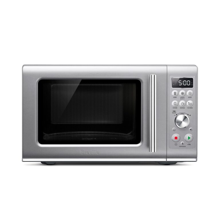 Breville BMO650SIL1BUC1 Compact Wave Soft Close Countertop Microwave Oven, Silver