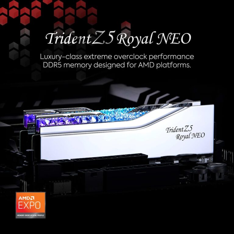 G.SKILL Trident Z5 Royal Neo Series (AMD Expo) DDR5 RAM 32GB (2x16GB) 8000MT/s CL38-48-48-128 1.45V Desktop Computer Memory UDIMM - Silver (F5-8000J3848H16GX2-TR5NS) - Image 6