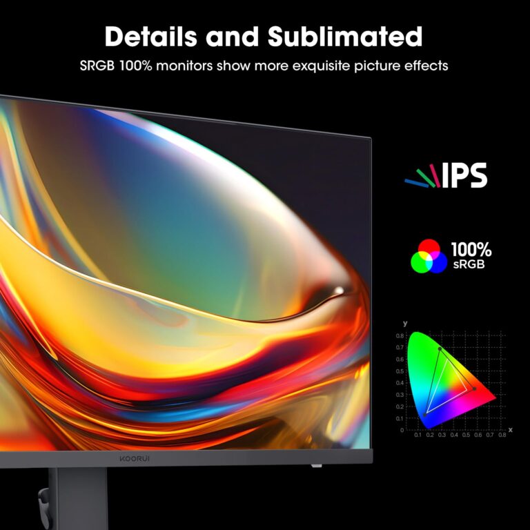 KOORUI 27 inch Gaming Monitor, WQHD (2560x1440) Computer Monitor, 240Hz, 1ms, AdaptiveSync Technology, HDR400, HDMI DisplayPort 2K Monitor, VESA Mountable, Tilt Adjustable, Eye Care, Black 27E3QK - Image 4
