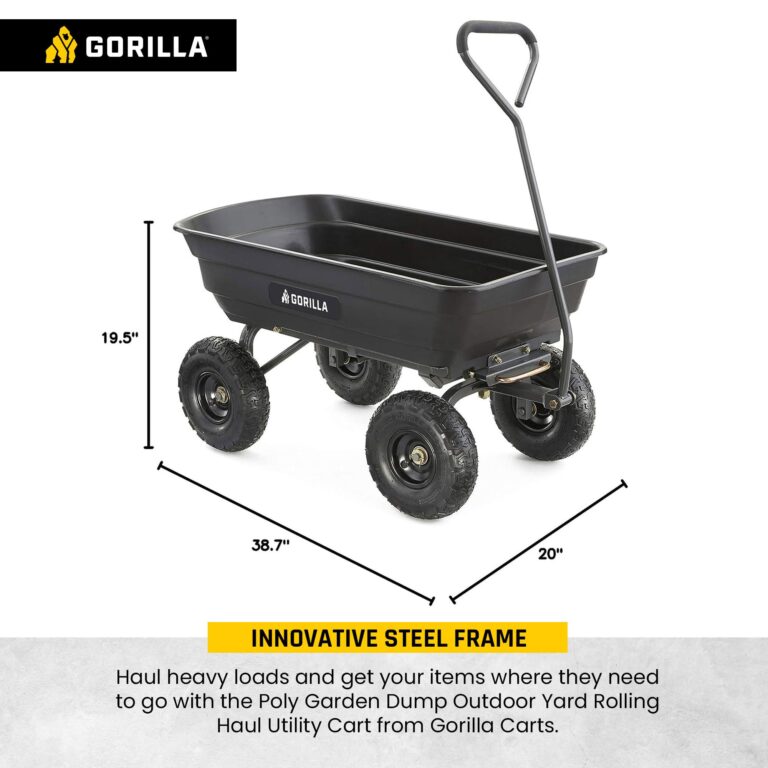 Gorilla Carts Utility Cart with Steel Frame, 600 Pound Capacity, and 10 Inch Tires - Image 9