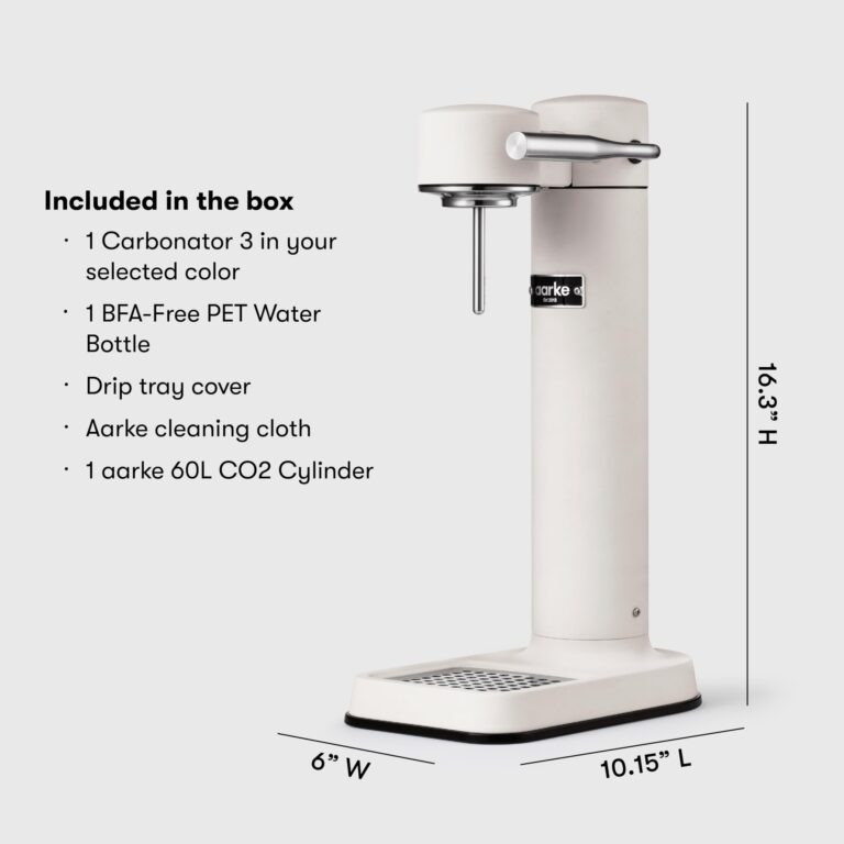 aarke Carbonator lll with CO2 Cylinder, Sparkling & Carbonation Water Machine, Stainless Steel with PET BPA-Free Reusable Bottle Volume 800 mL (Matte White) - Image 5