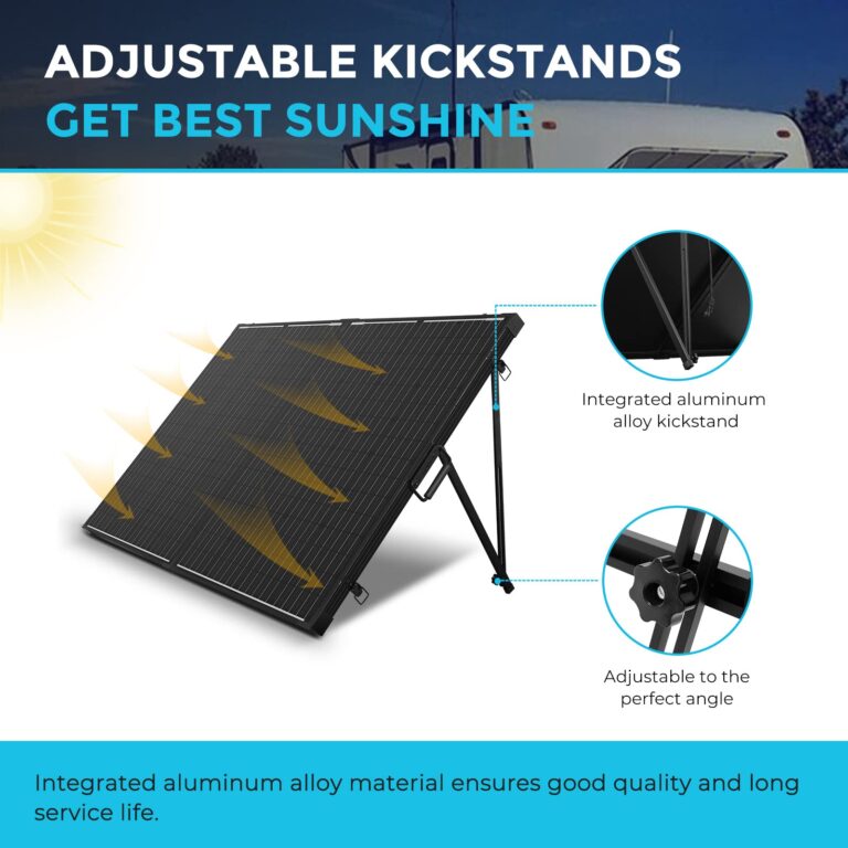 Renogy 200 Watt 12 Volt Portable Solar Panel with Waterproof 20A Charger Controller, Foldable 100W Solar Panel Suitcase with Adjustable Kickstand, Solar Charger for Power Station RV Camping Off Grid - Image 4
