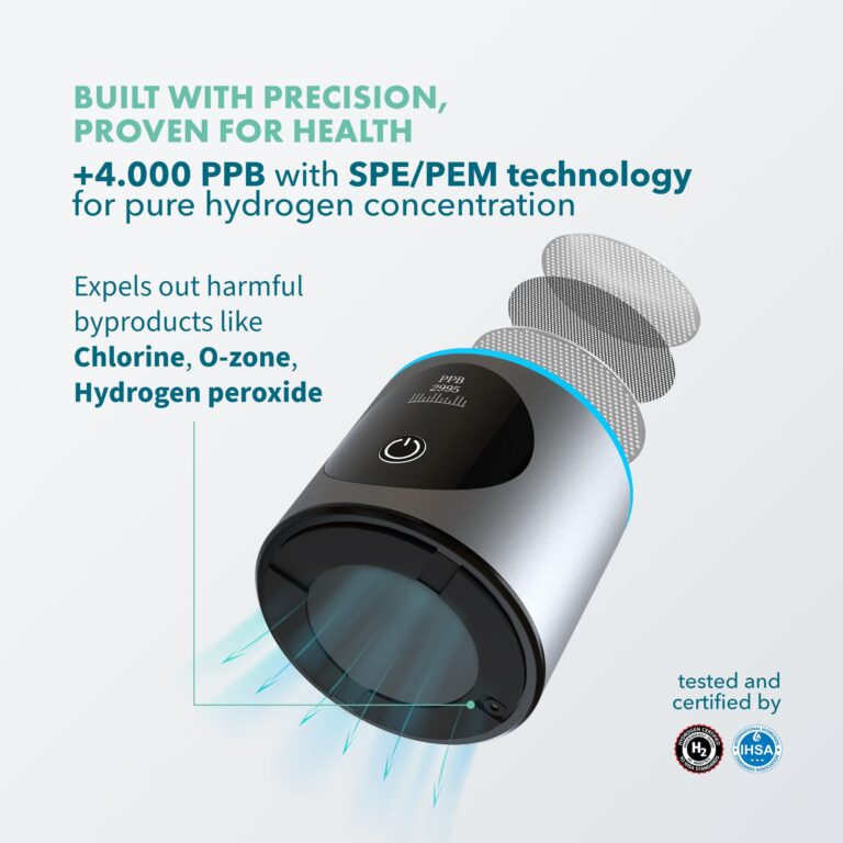 Hydrogen Water Bottle Generator - Up to 4100+ PPB Concentration - SPE/PEM Technology - Certified H2 Generator - Portable Athletic Performance & Hydration System - 6-Hour Hydrogen Retention (Silver) - Image 7