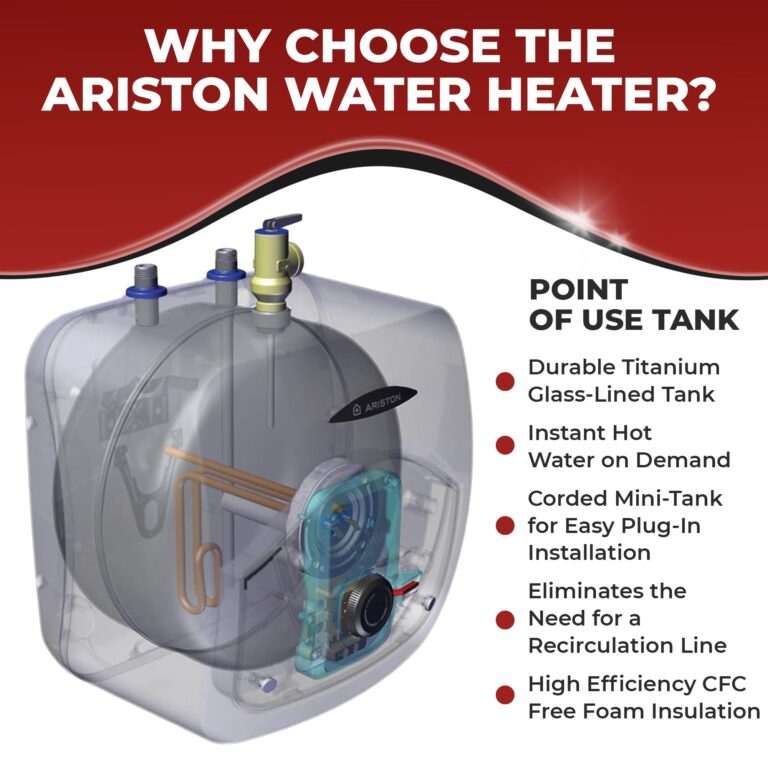 Ariston Andris Mini Tank Electric Water Heater – Heating Solution for Under Sink, RV, and Compact Spaces, Smart Boost for Versatile Heating, Simple Installation, 120-Volt, 8 Gallon Capacity - Image 6