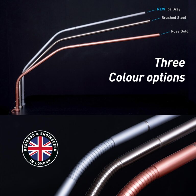 daylight Slimline 4™ LED Table Lamp in Rose Gold - 6,000K, 3,200 Lux, 4 Brightness Levels, USB-C Charging Port, Anti-Glare Diffuser, Flexible Design, Art & Craft, Sewing, Nail Salon - Image 3