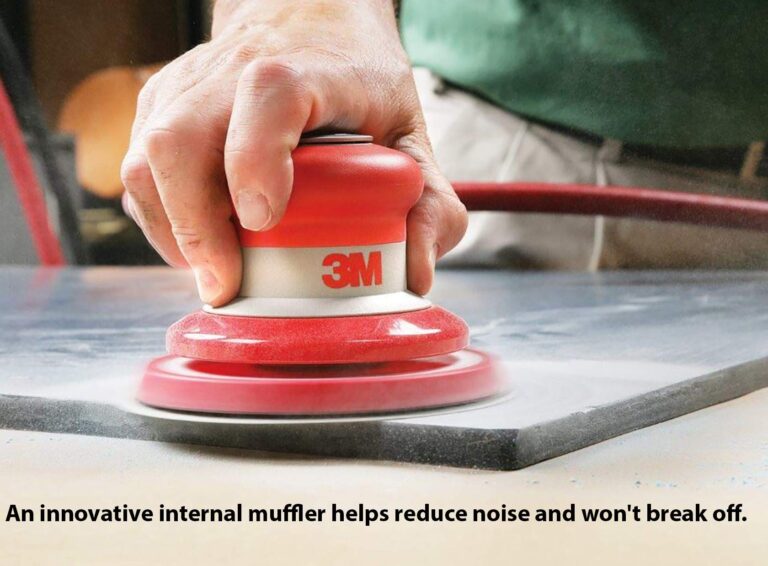 3M Random Orbital Sander – Pneumatic Palm Sander – 5” x 3/16” Diam. Orbit – Stikit Disc Pad – For Wood, Composites, Metal – Original Series, 20317 - Image 2