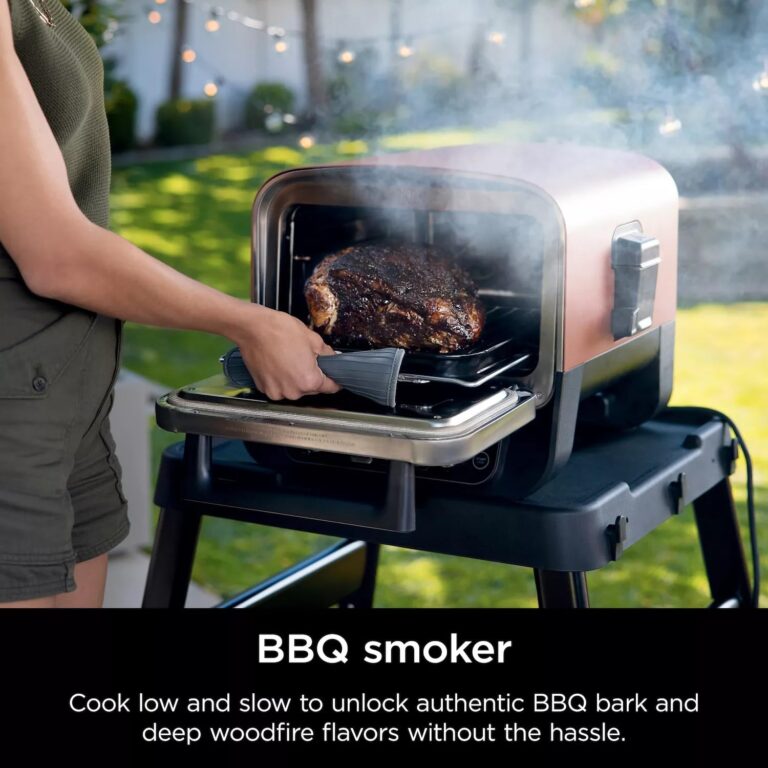Ninja Woodfire Outdoor Pizza Oven, 8-in-1 Portable Electric Roaster Oven, Heats up to 700°F, 5 Artisan Pizza Settings, Integrated BBQ Smoker Box, Includes Flavored Wood Pellets, Grey (Renewed) - Image 4