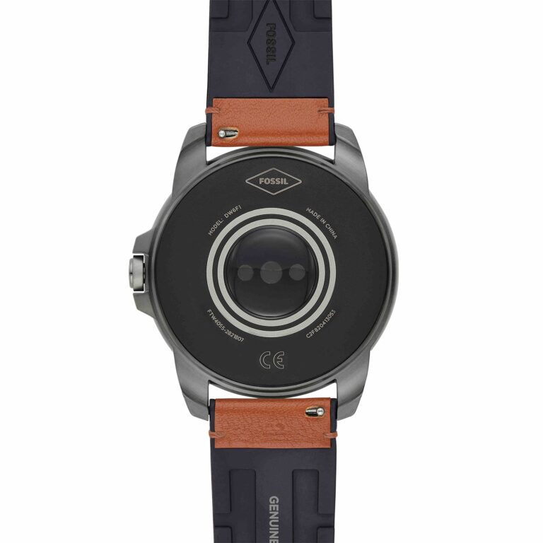 Fossil 44mm Gen 5E Stainless Steel and Leather Touchscreen Smart Watch, Color: Smoke, Brown (Model: FTW4055V) - Image 3