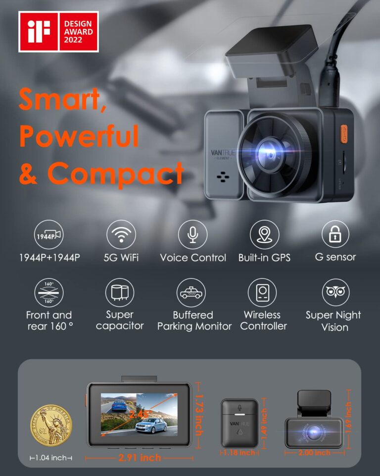 Vantrue E2 Dash Cam Front and Rear, 2.7K Upgrade Rear Cam, Dual STARVIS, 2.7K + 2.7K Dash Camera for Cars, Voice Control, WiFi, GPS, Night Vision, 24H Parking Mode, G-Sensor, 2.45" IPS, Support 512GB - Image 4