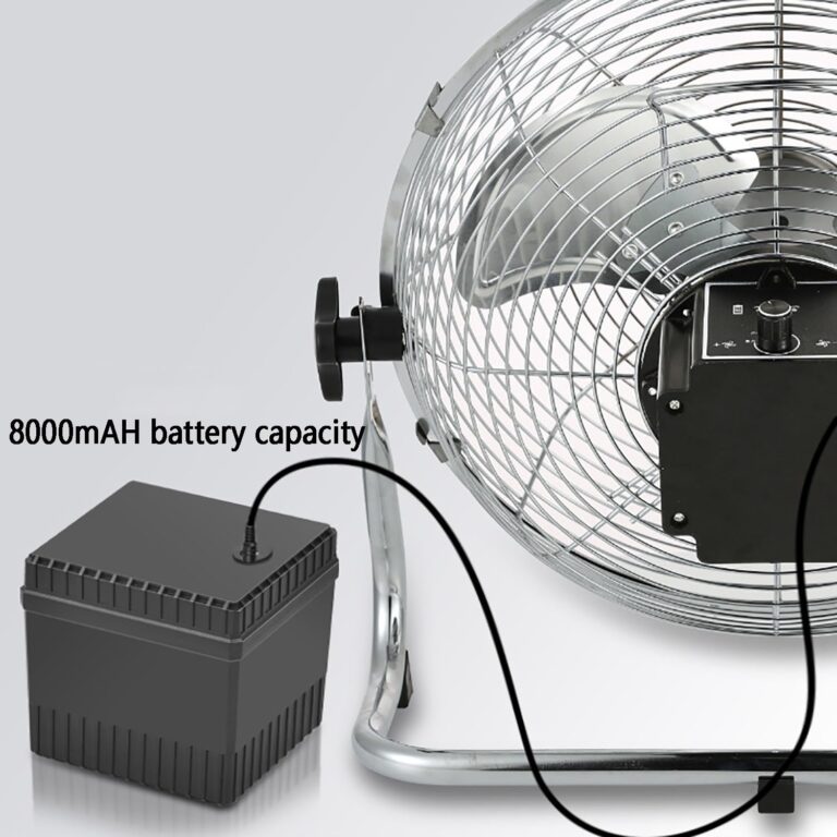 HSPLXYT 12" Portable Solar Rechargeable Floor Fan, 8000mAH Battery Capacity Solar Panel Powered Battery Operated Fan Portable Fan Table Fan for Fishing, Camping, Bedroom, Workplace (Color : Black) - Image 8