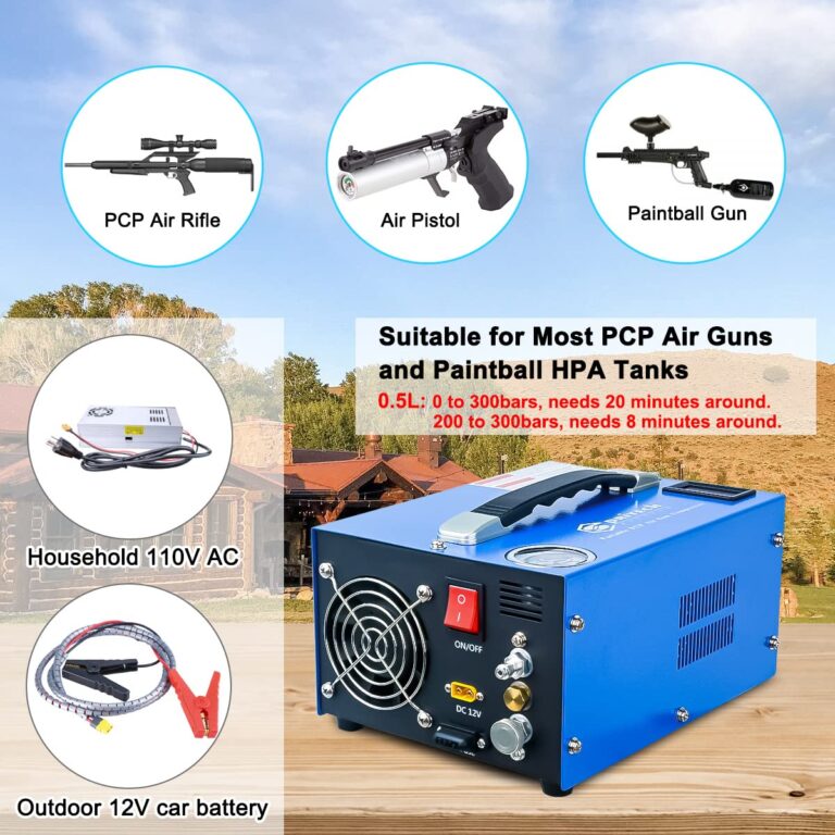 Spritech PCP Air Compressor, Portable 4500Psi/30Mpa, Water/Oil-Free, PCP Rifle/Pistol and Paintball Tank Air Pump, Powered by 12V Car DC or Home 110V AC with Power Converter and Oil-Moisture Filter - Image 6