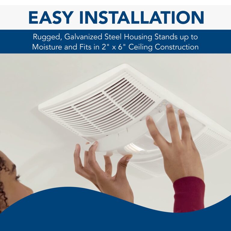 Broan-NuTone 110 CFM Bathroom Exhaust Fan, Heater & LED Light Combo Bundle with ENERLITES Countdown Timer Switch, 1-30 Min Settings, Blue LED, 2 Pack - Image 5
