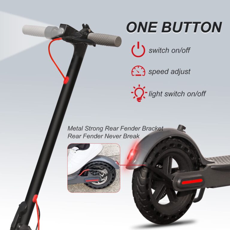 Electric Scooter for Adults - 350W Motor,Up to 19 MPH, 8.5" Solid Tires Portable Foldable Commuting Scooter for Adults with Double Braking System and App, 20 Miles Long-Range - Image 4