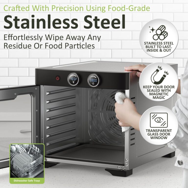 Septree Commercial Large 8 Trays Food Dehydrator machine, 8 Stainless Steel Trays Hold 10lb Raw Meats with 8.8ft² Drying Space,24H Timer,190°F Temperature Control, for Herbs, Meat, Fruit, Dog Treats - Image 4
