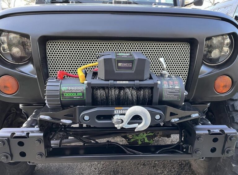 STEGODON Winch 13000 lb Winch 12V Electric Winch Synthetic Rope Winch Rough Country Winch with Hawse Fairlead,Wired Handle and Corded Control for Jeep Truck SUV - Image 2