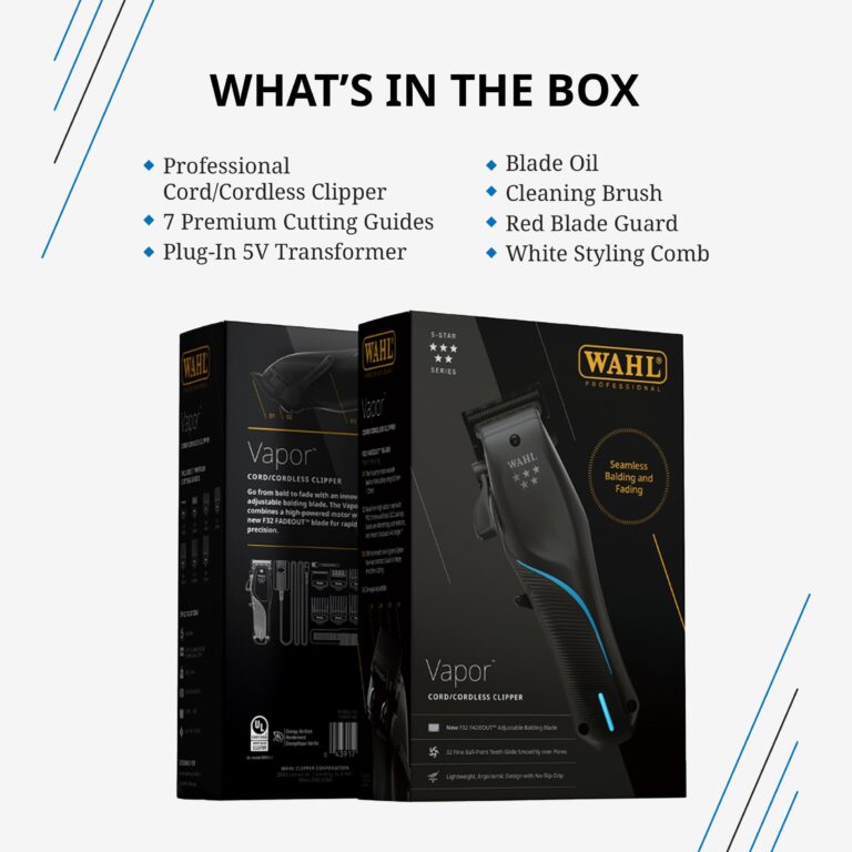 Wahl Professional 5 Star Vapor Clipper Corded and Cordless Operation F32 Adjustable Balding Blade Adaptable Speed - Image 3