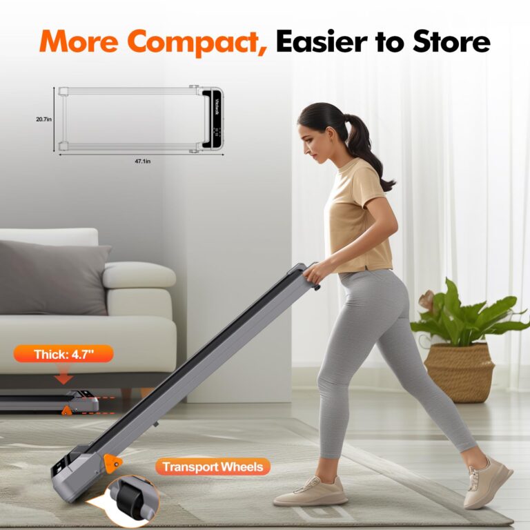 Vitalwalk Walking Pad Treadmill with Incline 3-Levels 300 lbs Capacity Portable Under Desk Treadmill for Home Office Apartment Fitness, Mini Space-Saving Compact Design, Ultra-Quiet 2025 Upgrade Gray - Image 3