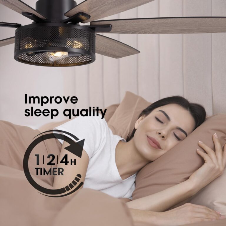 LuminFan 60 Inch Ceiling Fans with Lights and Remote Control, Farmhouse Ceiling Fan for Bedroom Living Room and Patio, Black Caged Ceiling Fan for Indoor and Outdoor - Image 5