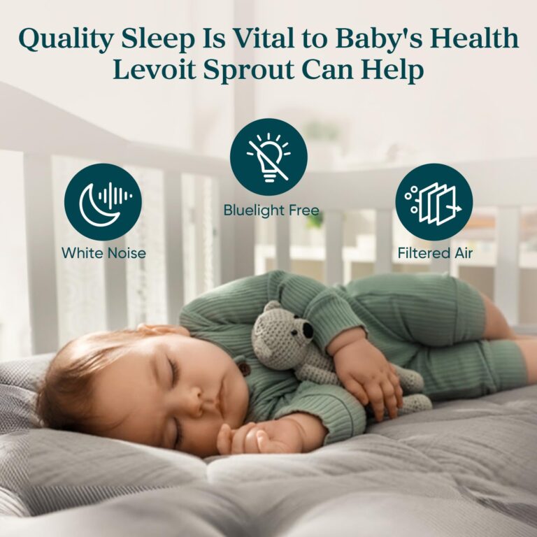 LEVOIT Air Purifier for Baby with White Noise Sound Machine and Blue-Light-Free Night Light in Home Bedroom, HEPA Filter with 5 Air Quality Monitor, Removes Ultrafine Particles, Smart WiFi, Sprout - Image 6