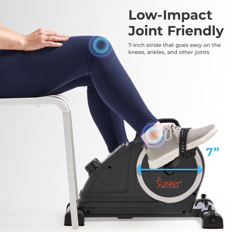 Sunny Health & Fitness Magnetic Compact Under-Desk Mini Exercise Bike, Indoor Full Body Cardio Training Machine w/Resistance Bands, Pedal Exerciser w/Free SunnyFit App Connectivity – SF-B020026SMART - Image 3