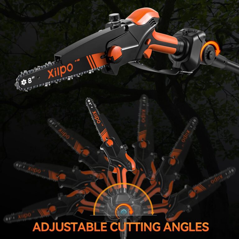 Xilpo 2-in-1 Cordless Pole Saw,8 Inch Electric Pole Chainsaw for Tree Trimming with 21V Battery, Auto Oiling, 15 FT Max Extension Portable Pole Saws for Aerial logging, pruning, landscaping - Image 4