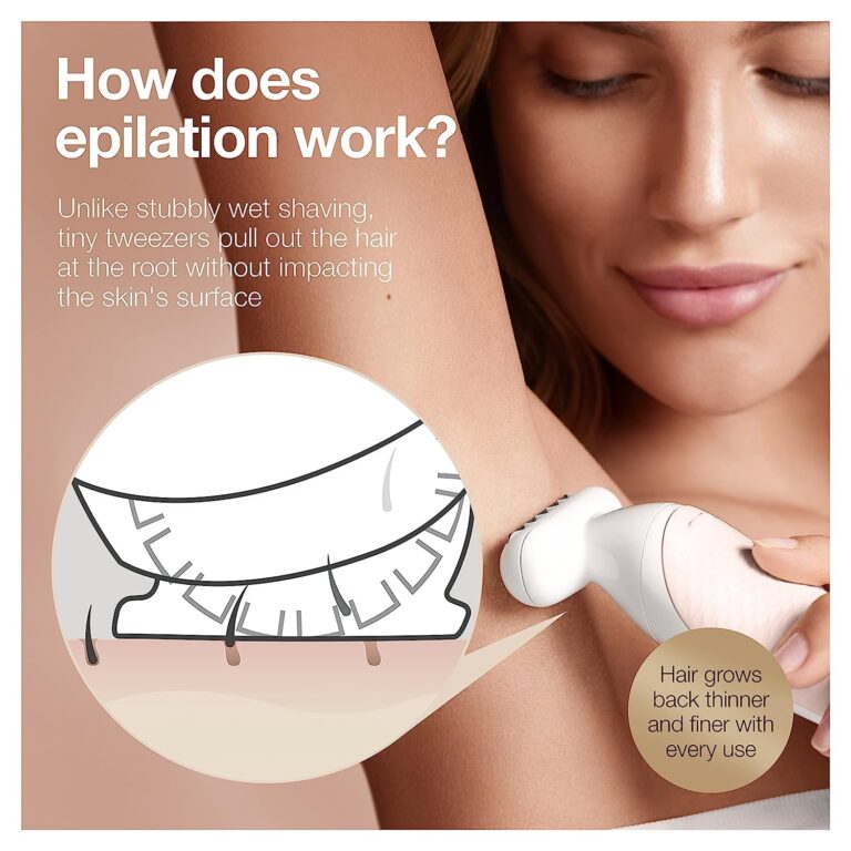 Braun Epilator Silk-épil 9 9-020 with Flexible Head, Facial Hair Removal for Women, Hair Removal Device, Shaver & Trimmer, Cordless, Rechargeable, Wet & Dry, Beauty Kit with Body Massage Pad - Image 3
