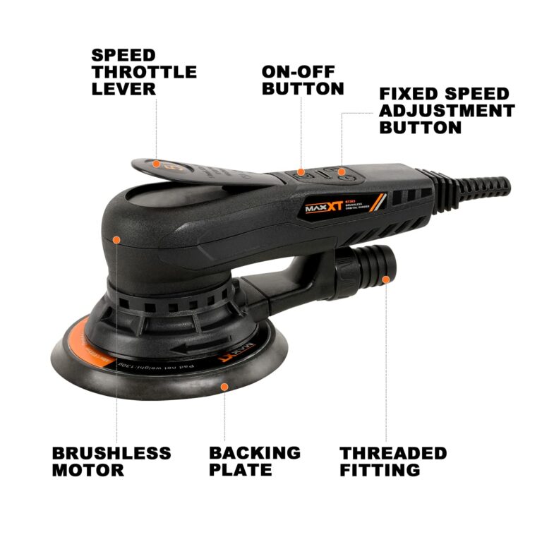MAXXT Electric 5mm Random Orbital Sander, Palm Sander with Brushless Motor, 5&6Inch Sanding Pads, Central Vacuum, Sanders for Woodworking, Primary Wood and Panel Processing - Image 2