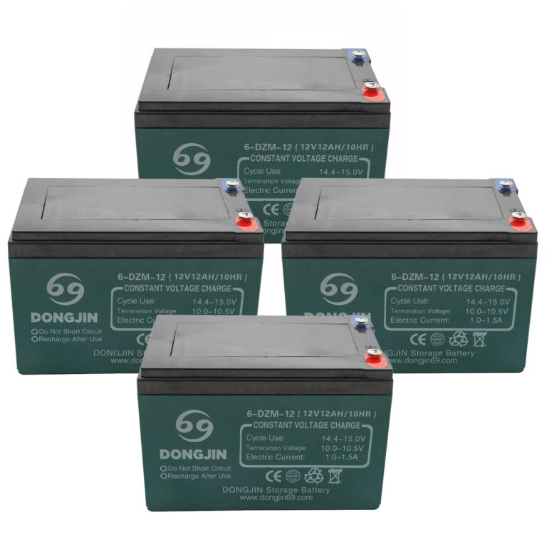 Fuerduo 4PCS 6-DZM-12 12V 12Ah AGM Rechargeable Battery for Electric Go Kart ATV Scooter Golf Cart 5.91"(L) x 3.94"(W) x 3.82"(H)